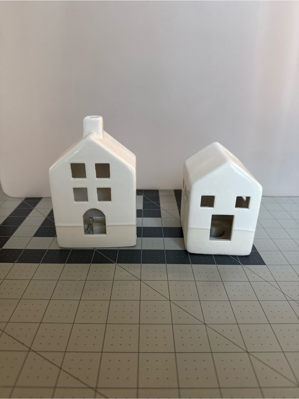 Set of Two White Ceramic House Decor from Target